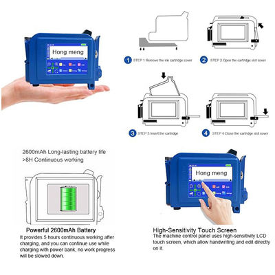 All Materials Portable Pocket Marking Device Upgraded Ink-jet Printer for Date Time Barcode Logo Solvent Ink Type